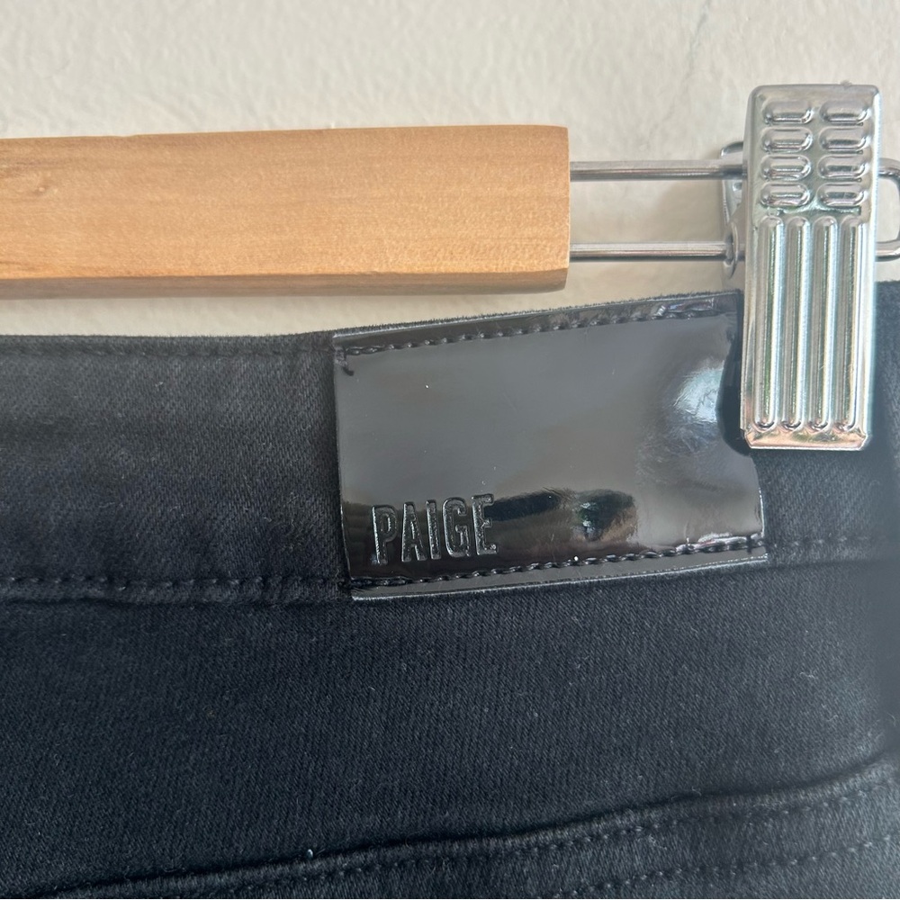 PAIGE Stella High Rise Straight Leg Jeans in Black Overdye - Size 28 - Picture 7 of 8